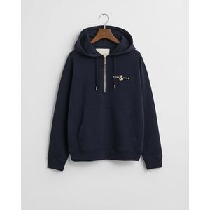GANT Half zip anker hoodie, evening blue, S