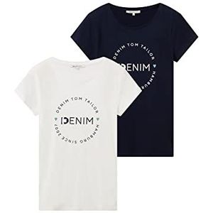 TOM TAILOR Denim Dames T-shirt 1037233, 10668 - Sky Captain Blue, M
