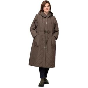 Ulla Popken Dames Light Padded Coat Jassen, mosgroen, 54-56 grote maten