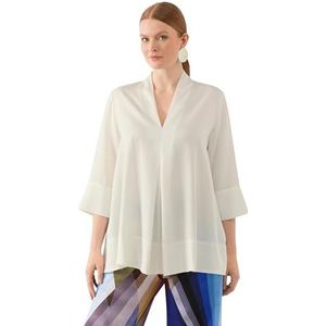 Ulla Popken, Dames, grote maten, tuniek met kelkkraag, sneeuwwit