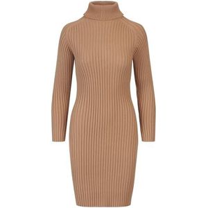 APART Fashion Geribbelde gebreide jurk, camel, 36
