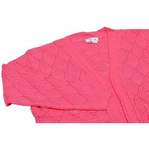 IZIA Dames Eenvoudig handvat, dikke zakken, gebreide jas met V-hals roze maat XS/S, roze, XS