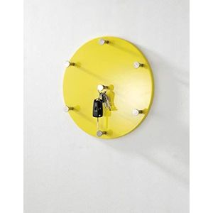 HAKU Möbel 42985 Wandkapstok 5 x 35 cm, geel / chroom / nikkel