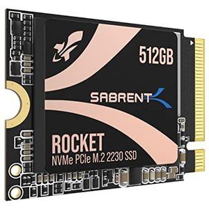 SABRENT - 2230 M.2 NVMe Gen 4 - Interne SSD - 512 GB - 5000 MB/s Lezen - PCIe 4.0 X4