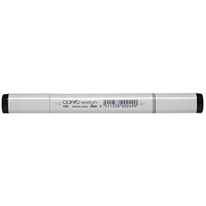 COPIC Sketch Marker type - 100, zwart, professionele brush marker, op alcoholbasis, met één Super Brush punt en één Medium Broad punt