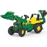 Rolly Toys Tractor/rollyJunior tractor John Deere (met lader en bagger, voor kinderen vanaf 3 jaar, fluisterloopbanden) 811076