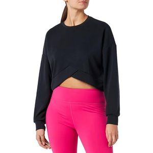 Koton Dames Asymmetric Modal Mix Crop Sport T-shirt, zwart (999), S