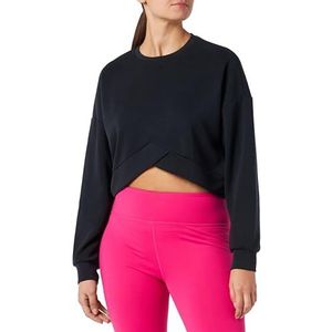 Koton Dames Asymmetric Modal Mix Crop Sport T-shirt, zwart (999), M