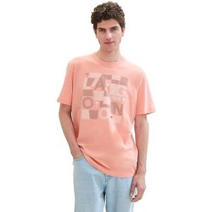 TOM TAILOR Heren T-shirt, 12642 Hazy Coral Rose, XXL