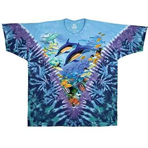Liquid Blue unisex adult Caribbean Treasure T-shirt T Shirt, Tie Dye, Medium US