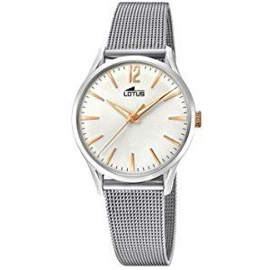 Lotus Watches dames datum klassiek kwarts horloge met roestvrij stalen armband 18408/1