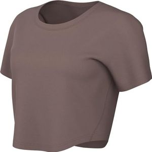 Nike Dames W Nk One Fitted Df Ss Top, Smokey Mauve/Black, FN2804-208, M