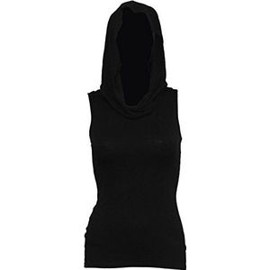 Spiral Direct Dames Urban Fashion - Mouwloos Gothic Hood Zwart Vest Top