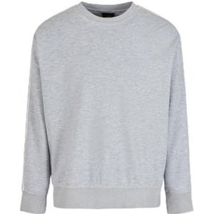 Armani Exchange Essential, Crewneck, White Stripes Sweatshirt, B09B Heater Grey, XS, B09b Heater Grey, XS