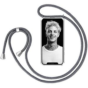 Zhinkarts Telefoonhoesje met koord, compatibel met Apple iPhone 11, 6,1 inch display, smartphone-halskoord, hoes met band, koord met case om om te hangen, in donkergrijs