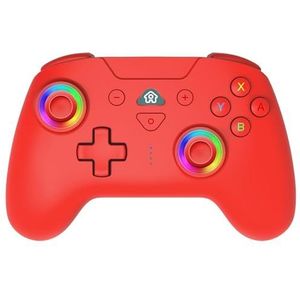 Subsonic – Draadloze controller voor Switch en Switch Oled – Wireless draadloze controller met LED, trillingen en 6-assige gyro - rood