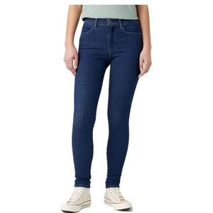 Wrangler - High Rise Skinny Jeans - Donkerblauw - Hoogstretch Denim