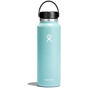 Hydro Flask W40BTS441 Waterfles van 1180 ml Vacuüm Geïsoleerde Roestvrij Stalen Drinkfles met Lekvrije Flex Cap en Handgreep Dubbelwandige Herbruik bare BPAvrij Brede Opening Blauw dauw