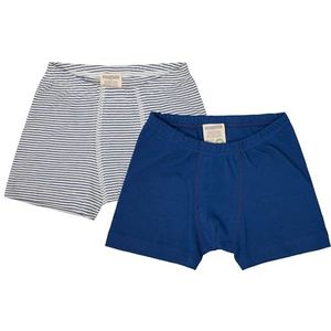 loud + proud Jongens dubbelpak, fijn geribbeld, biologisch katoen en GOTS-gecertificeerde boxershorts, ultra marine, 86-92