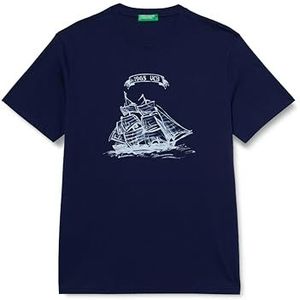 United Colors of Benetton T-shirt heren, Blauw, XXL