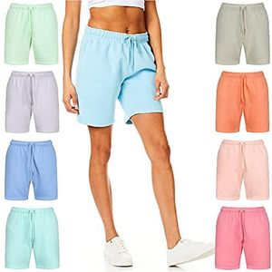 Light & Shade Dames Pastel & Brights Loungewear Sweat Shorts Joggers Joggingbroek, Aquamarijn, Klein