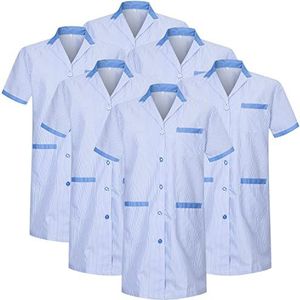 MISEMIYA - Set van 6 stuks - Sanitaire kippenuniform voor Mexico verpleegsters, Hemelsblauw T8162-4, S