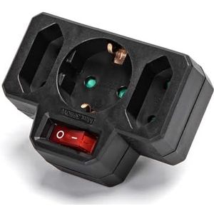 Duitse conversieadapter 1 naar 3 met schakelaar: vergemakkelijkt je elektrische verbinding veilig en efficiënt en zorgt voor een comfortabel en praktisch gebruik van je apparaten thuis.