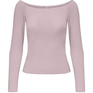 ONLGLAMOUR L/S Boot Neck TOP Box CC JRS, lichtgrijs gem., M