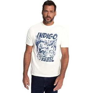 JP 1880, T-shirt voor heren, grote maten, met opdruk, crème-wit, 5XL