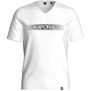 Kaporal, T-shirt, model Brad, heren, wit, 3XL; slim fit, korte mouwen, V-hals, Wit, 3XL