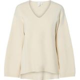 Y.A.S - YASELMA LS V-NECK KNIT PULLOVER - Gebreide Trui - Birch - Lange Mouwen