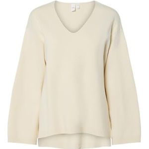 Y.A.S - YASELMA LS V-NECK KNIT PULLOVER - Gebreide Trui - Birch - Lange Mouwen