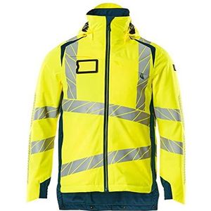 Mascot 19035-449-1744 Accelerate Safe, ademende wind- en waterdichte Climascot-voering, tweekleurig winterjas, Hi-Vis geel/donker petroleum, 2XL maat