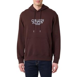 Calvin Klein Heren LS 350FLEECE CALVIN TECH GRAPHIC LV14LE251G, BRUIN, M, Bruin (Rich Brown), M