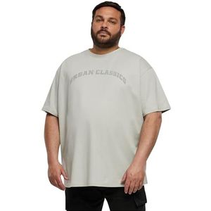 Urban Classics Basic T-shirt met korte mouwen voor heren, oversized, cursief retro logo, overgesneden schouders, ronde hals, maat S tot 5XL, Lichtopbrengst, 5XL