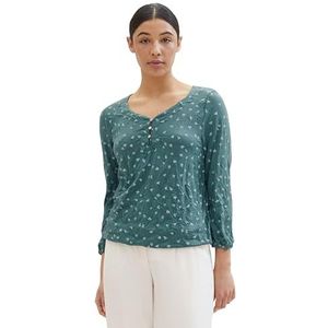 TOM TAILOR T-shirt voor dames, 34800 - Green Minimal Print, M