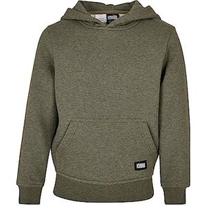 Urban Classics Boy's Boys Basic Melange Hoody Sweatshirt, Dark Green Melange, 122/128, donkergroen, 122/128 cm
