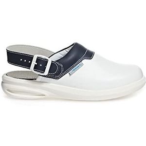 Abeba 7622-47 Size 47 ""Easy"" Occupational Clog schoen - Wit/Blauw