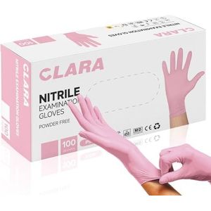 Nitrilhandschoenen - Poedervrij - Roze - Medisch - Latexvrij