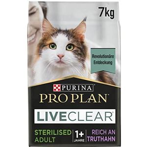 Purina Pro PLAN LIVECLEAR kattenvoer, gesteriliseerd, droog en rijk aan kalkoen, 7 kg