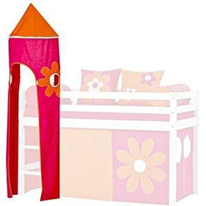 Hoppekids voor halfhoogslaper, speelbed, hoogslaper, inclusief frame, roze, Coton, Flower Power, 45 x 45 x 185 cm