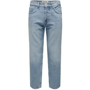 ONLY & SONS Heren Jeans ONSEDGE Loose 6986 - Relaxed Fit - Blauw - Light Blue, blauw (light blue denim), 28W x 34L