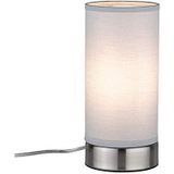 Paulmann 77058 tafellamp Pia max. 25 watt tafellamp wit, ijzer geborsteld woonkamerlamp metaal, stof nachttafellamp E14,Wit, Staal geborsteld