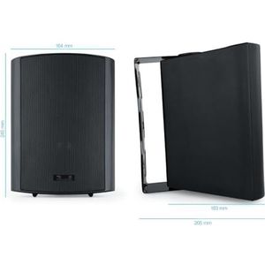 De zwarte TQOWS-01B zelfversterkende wandluidsprekers zijn ideaal voor privé- of commerciële geluidssystemen en bieden uitstekende geluidskwaliteit en eenvoudige installatie.