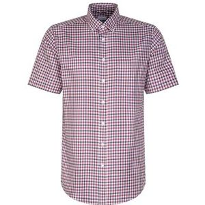 Seidensticker Zakelijk overhemd voor heren, regular fit, strijkvrij, New Button-down, korte mouwen, 100% katoen, roze, 48