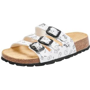 Superfit Pantoffels met voetbed voor meisjes, Wit Zwart 1050, 32 EU