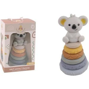 DORON & CHARLIE - Koala Toren - Hoog Als 6 Appels - 056343 - Assorti Kleuren - Siliconen - Stapelen - Kinderspeelgoed - Kinderopvang Accessoire - Baby - 1e Leeftijd - Vanaf 12 maanden