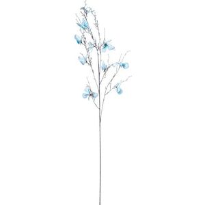 DRW Set van 6 takken met vlinders van polyester, blauw, 1 x 1 x 92 cm
