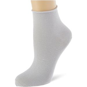 HUGO Sh Light Lurex W Short_Socks voor dames, Silver40., 42 EU