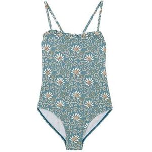 Gocco Badpak met bloemenprint voor meisjes, eendenblauw, 3-4 Jaren